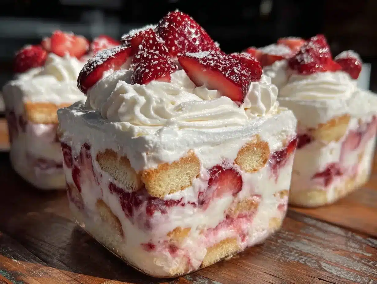 no bake strawberry shortcake icebox cake preparation steps