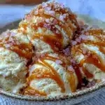 no-churn salted caramel swirl ice cream - featured image