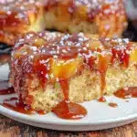 peach bourbon upside-down cake - featured image