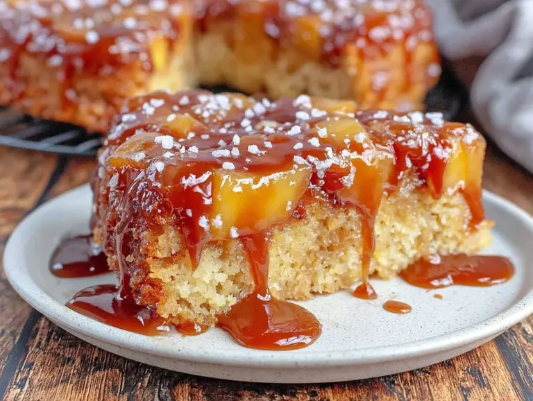 peach bourbon upside-down cake - featured image