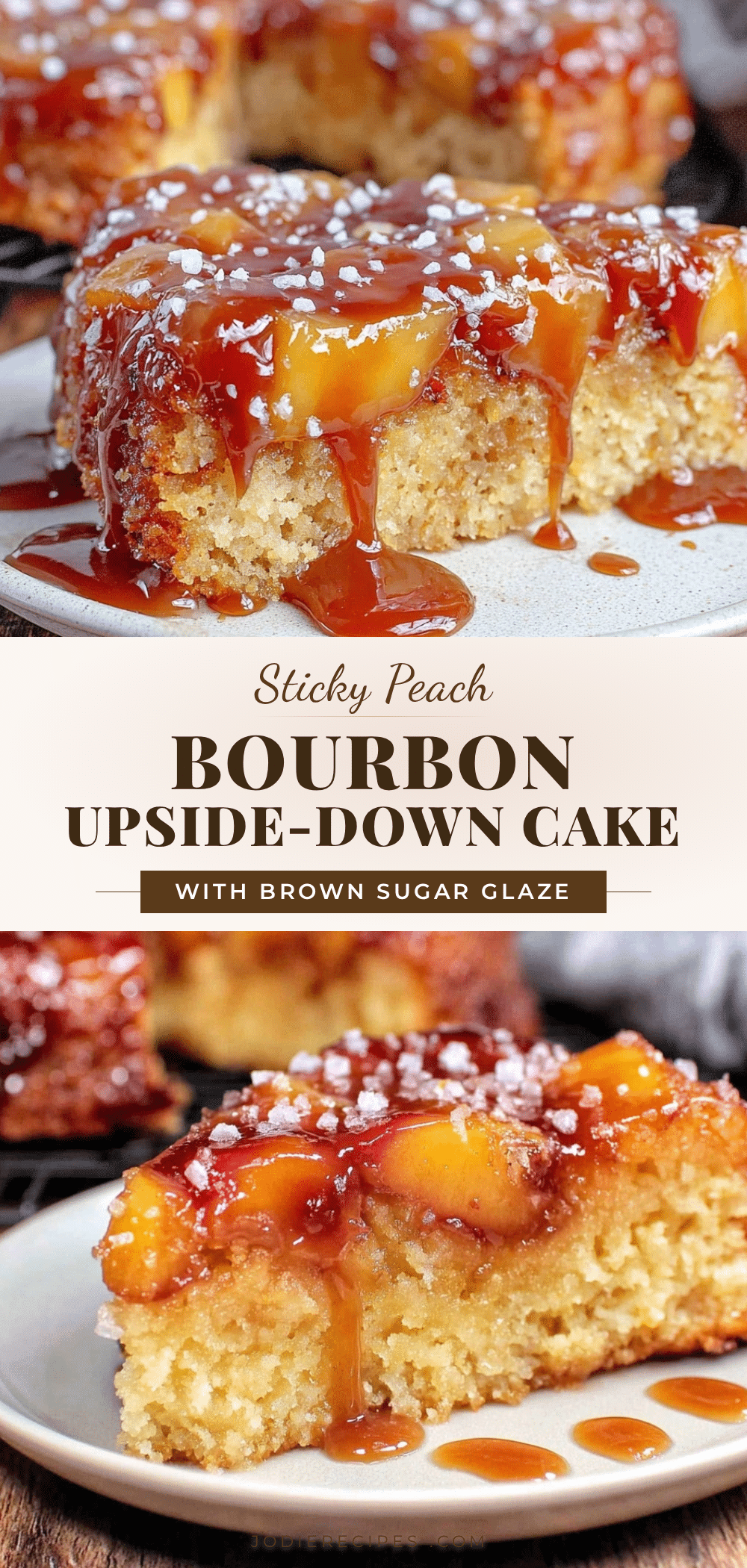 peach bourbon upside-down cake recipe