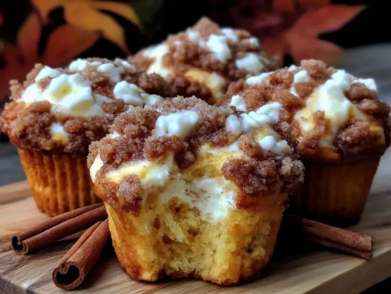 pumpkin cream cheese swirl muffins - featured image