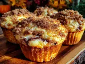 pumpkin cream cheese swirl muffins - featured image