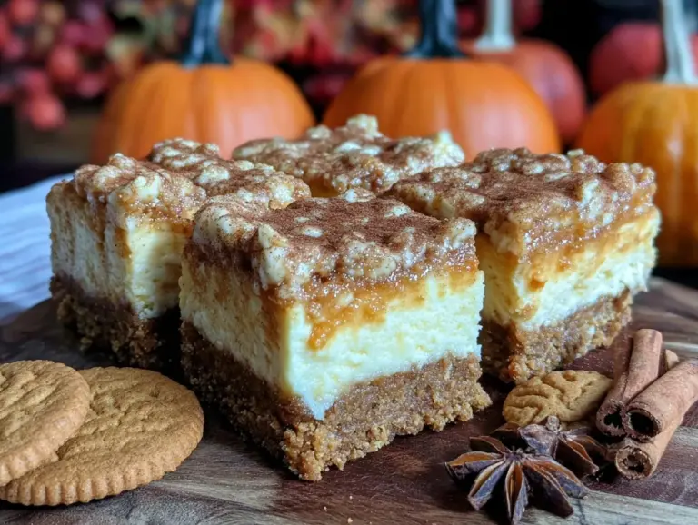 pumpkin spice latte cheesecake bars - featured image