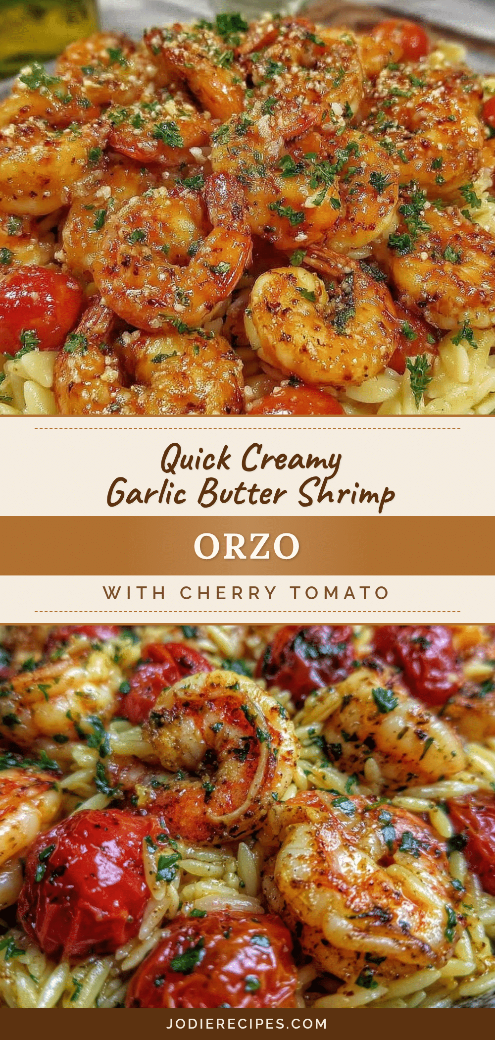 Quick Garlic Butter Shrimp Orzo recipe