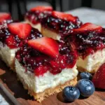 red white blue cheesecake bars - featured image