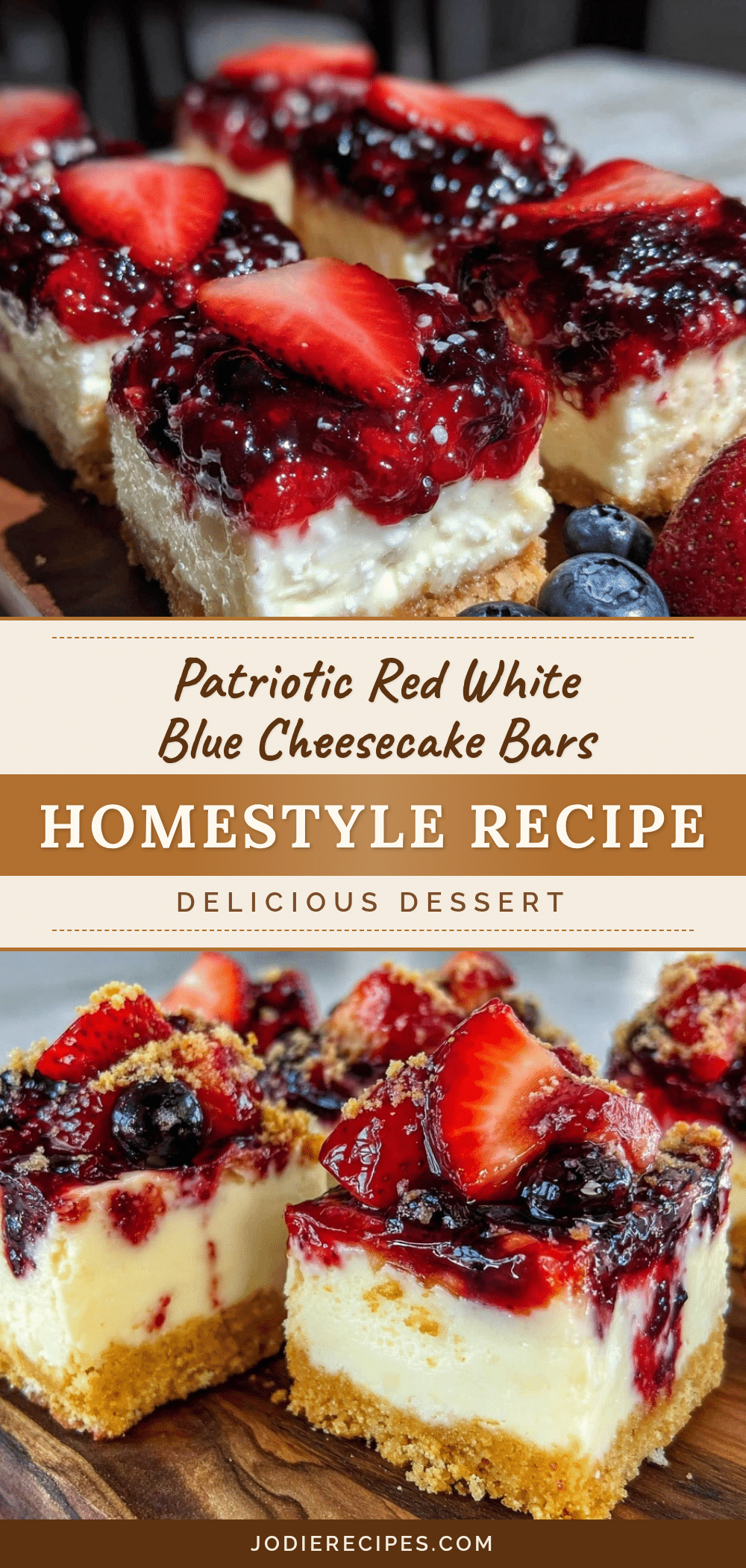 red white blue cheesecake bars recipe
