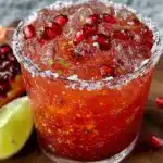 Refreshing Pomegranate Lime Margarita on the Rocks - featured image