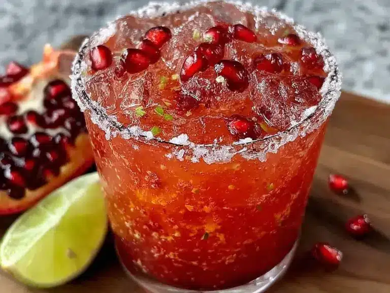 Refreshing Pomegranate Lime Margarita on the Rocks - featured image