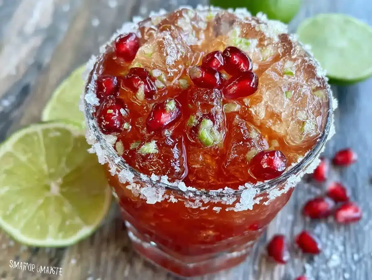 Refreshing Pomegranate Lime Margarita on the Rocks preparation steps