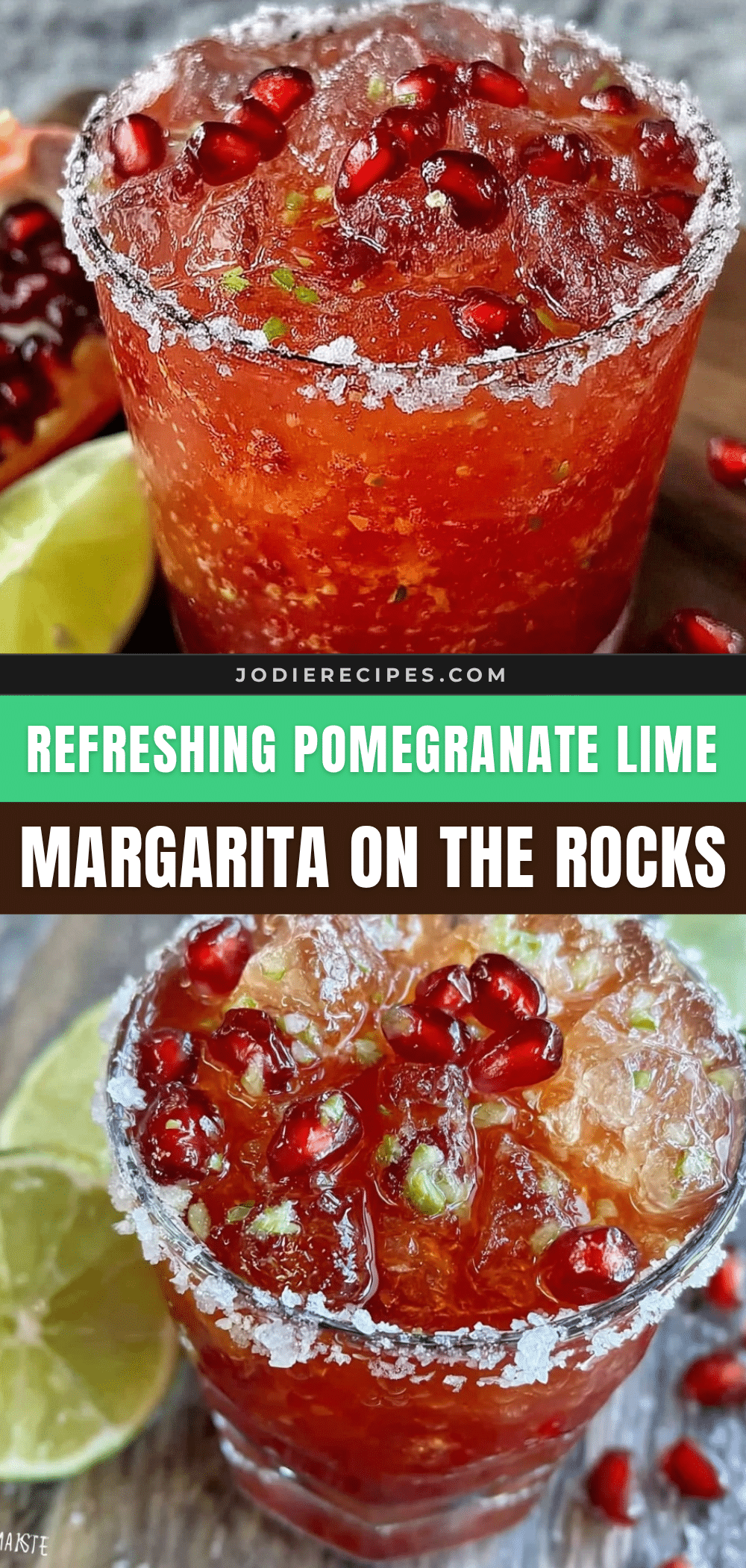 Refreshing Pomegranate Lime Margarita on the Rocks recipe