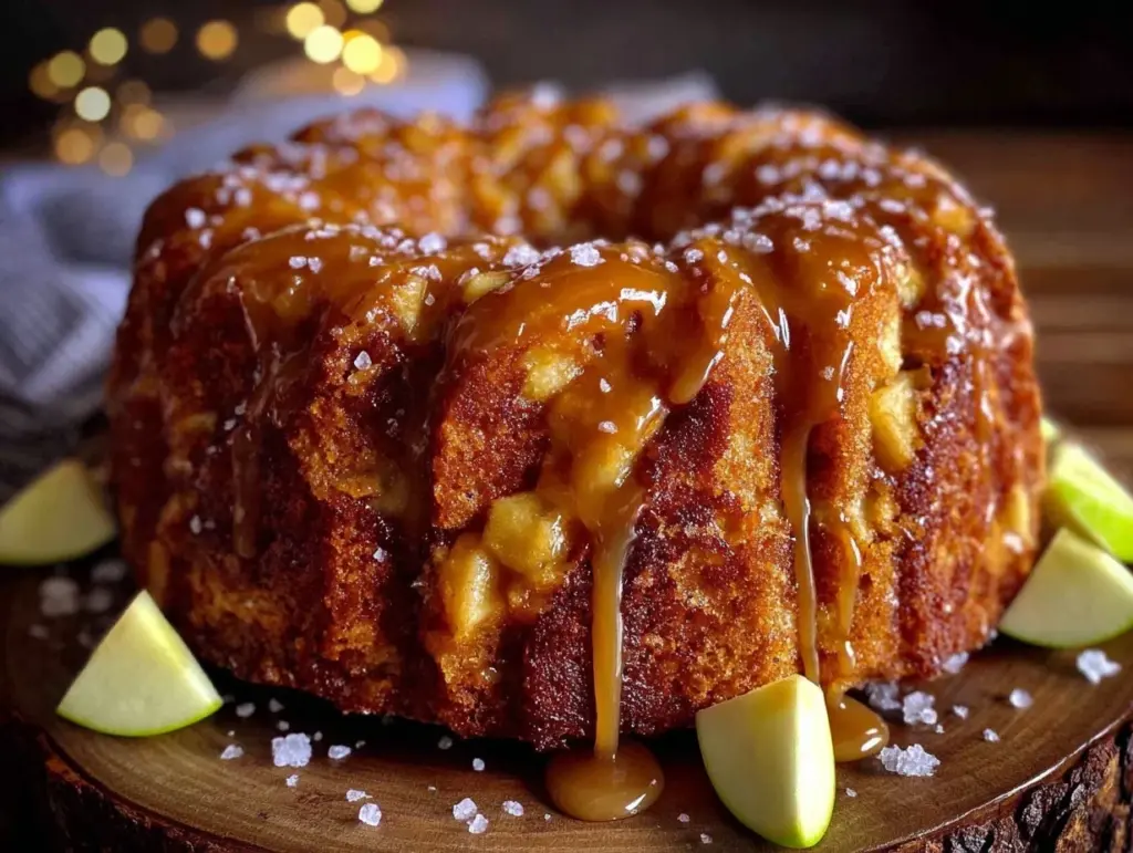 salted caramel apple bundt cake - featured image