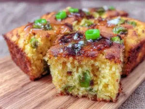 savory roasted hatch chili cornbread - featured image