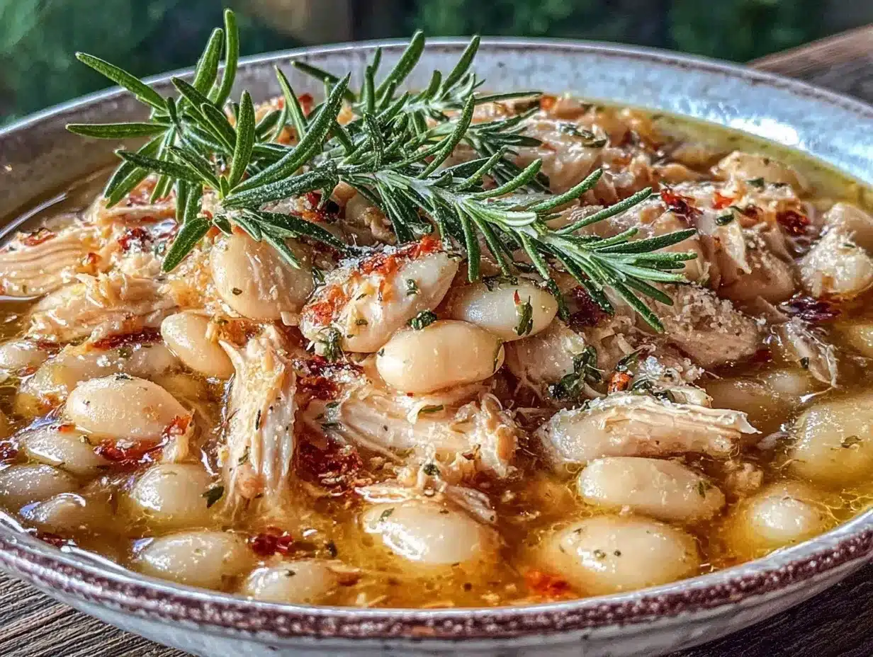 slow cooker white bean and rosemary chicken stew preparation steps
