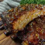 smoked brown sugar bourbon baby back ribs - featured image
