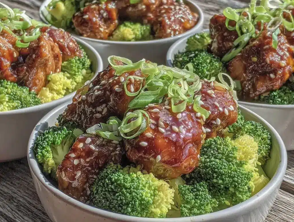 teriyaki chicken and broccoli meal prep bowls - featured image